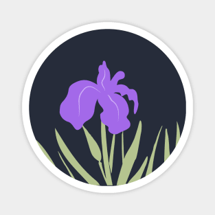 Purple Iris Summer Flower Wildflower Floral Magnet